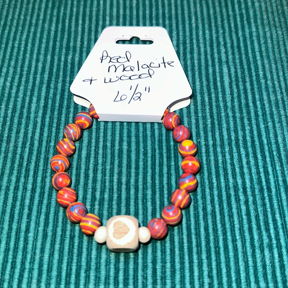 Beautiful Red Malachite Stretch Bracelet